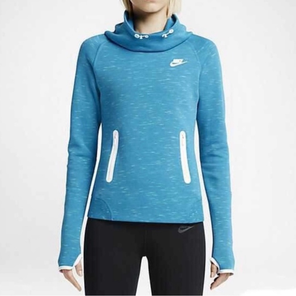 Nike Bright Blue Pullover Hoodie with White Accents - Picture 2 of 10